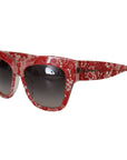 Dolce & Gabbana Elegant Red Lace Detail Sunglasses