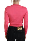 Dolce & Gabbana Elegant Pink Cropped Crewneck Sweater