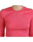 Dolce & Gabbana Elegant Pink Cropped Crewneck Sweater