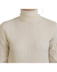 Dolce & Gabbana Ivory Turtleneck Wool Blend Sweater