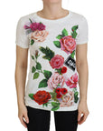 Dolce & Gabbana Elegant Multicolor Rose Print Cotton Tee