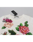 Dolce & Gabbana Elegant Multicolor Rose Print Cotton Tee