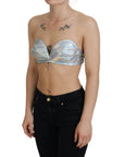 Dolce & Gabbana Silver Shimmer Bustier Top
