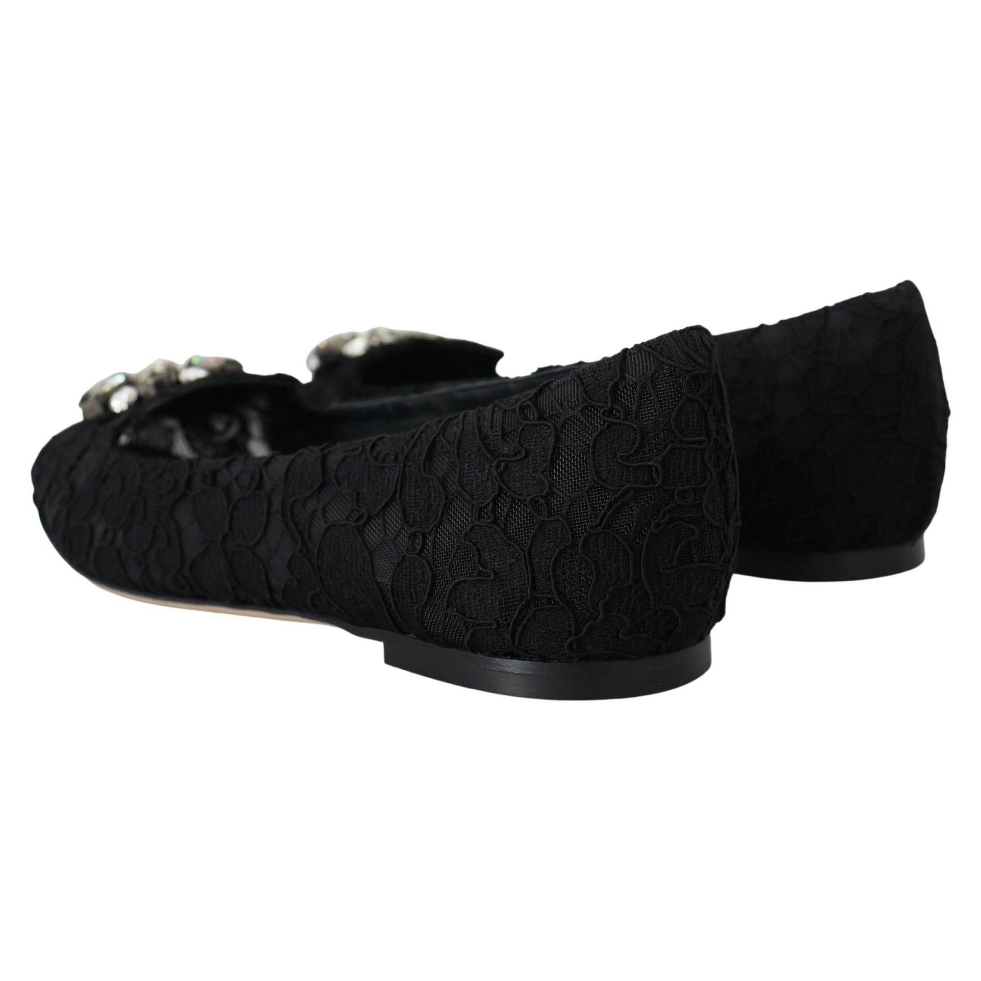 Dolce & Gabbana Elegant Floral Lace Flat Vally Shoes