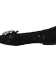 Dolce & Gabbana Elegant Floral Lace Flat Vally Shoes