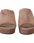Prada Elegant Dark Rose Suede Heels