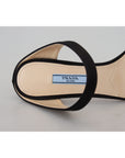 Prada Elegant Black Leather Heels Pumps