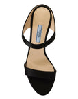 Prada Elegant Black Leather Heels Pumps