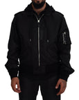 Dolce & Gabbana Sleek Black Hooded Bomber Jacket