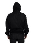 Dolce & Gabbana Sleek Black Hooded Bomber Jacket