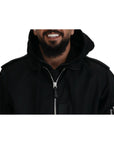 Dolce & Gabbana Sleek Black Hooded Bomber Jacket
