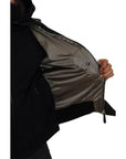 Dolce & Gabbana Sleek Black Hooded Bomber Jacket