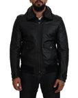Dolce & Gabbana Chic Black Leather Silk-Lined Jacket