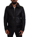 Dolce & Gabbana Chic Black Leather Silk-Lined Jacket
