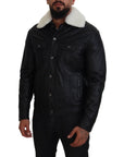 Dolce & Gabbana Elegant Black Leather Bomber Jacket