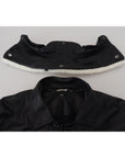 Dolce & Gabbana Elegant Black Leather Bomber Jacket