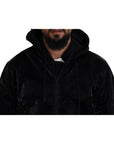 Dolce & Gabbana Elegant Black Bomber Hooded Jacket
