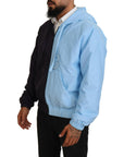 Dolce & Gabbana Elegant Hooded Blue Jacket - Full Zipper Closure