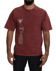 Dolce & Gabbana Elegant Maroon Printed Cotton Tee
