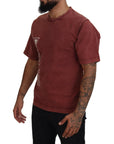 Dolce & Gabbana Elegant Maroon Printed Cotton Tee