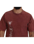 Dolce & Gabbana Elegant Maroon Printed Cotton Tee
