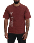 Dolce & Gabbana Elegant Maroon Printed Cotton Tee