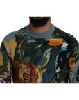 Dolce & Gabbana Jungle Embroidered Wool Silk Sweater
