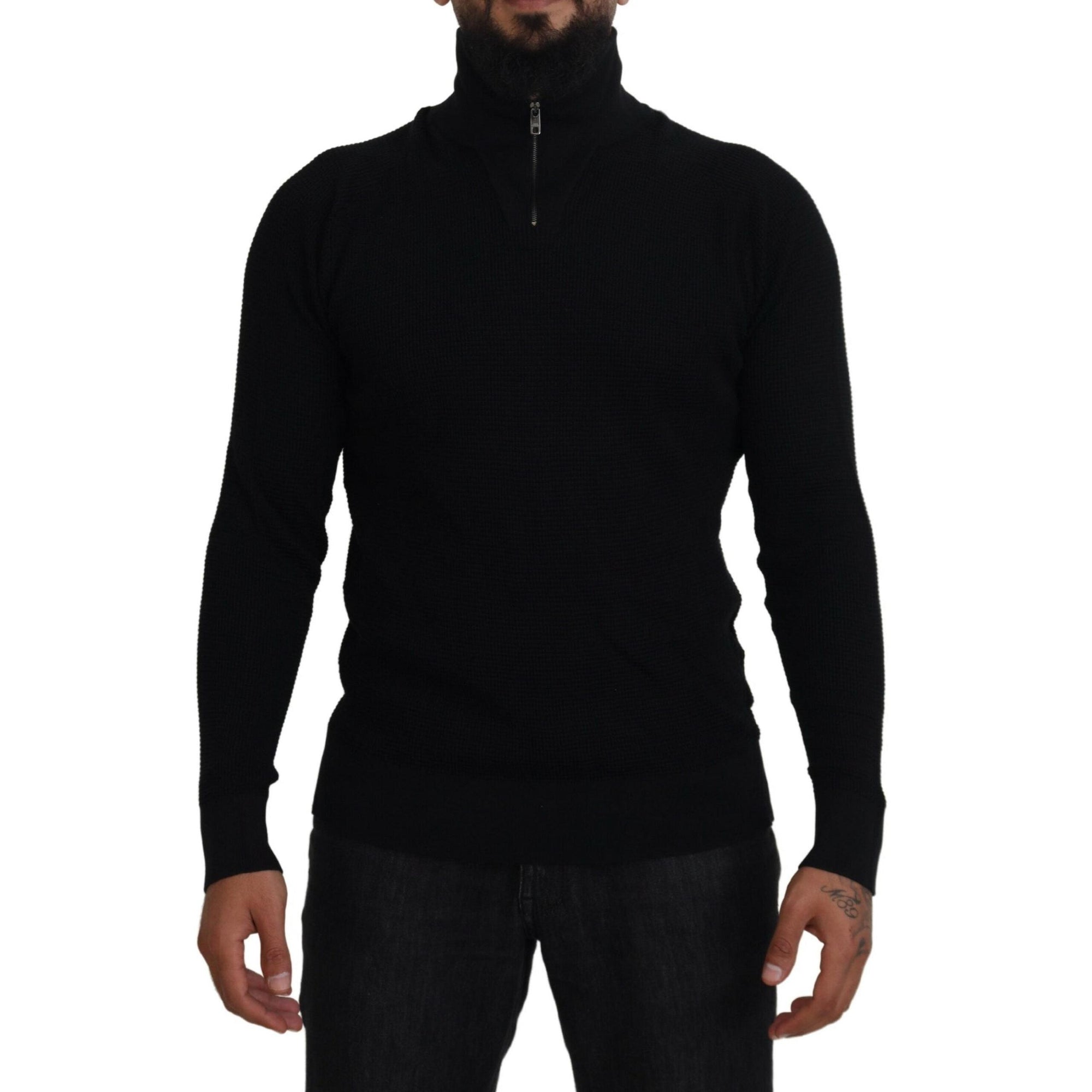 Dolce & Gabbana Elegant Silk Blend Black Pullover Sweater