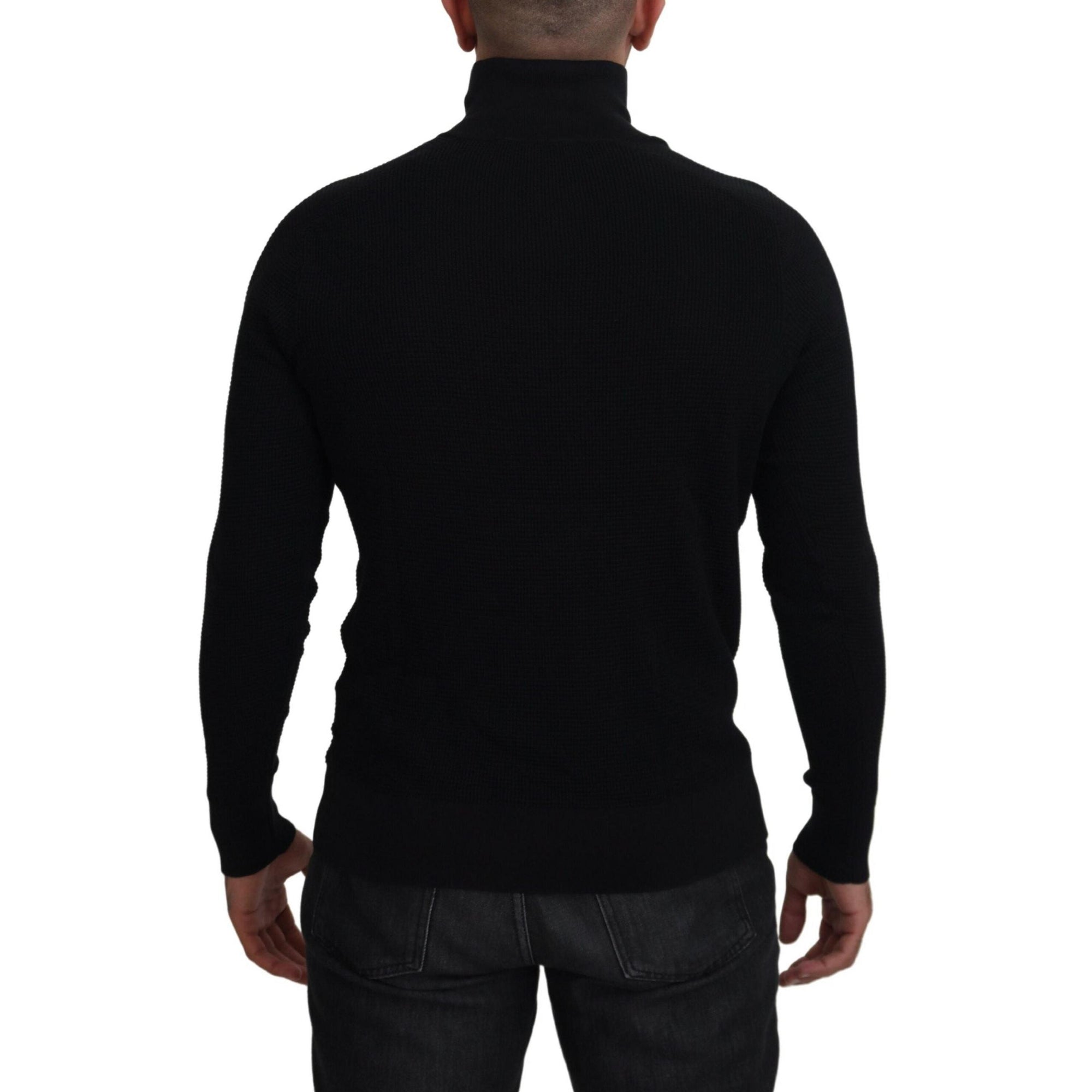 Dolce & Gabbana Elegant Silk Blend Black Pullover Sweater