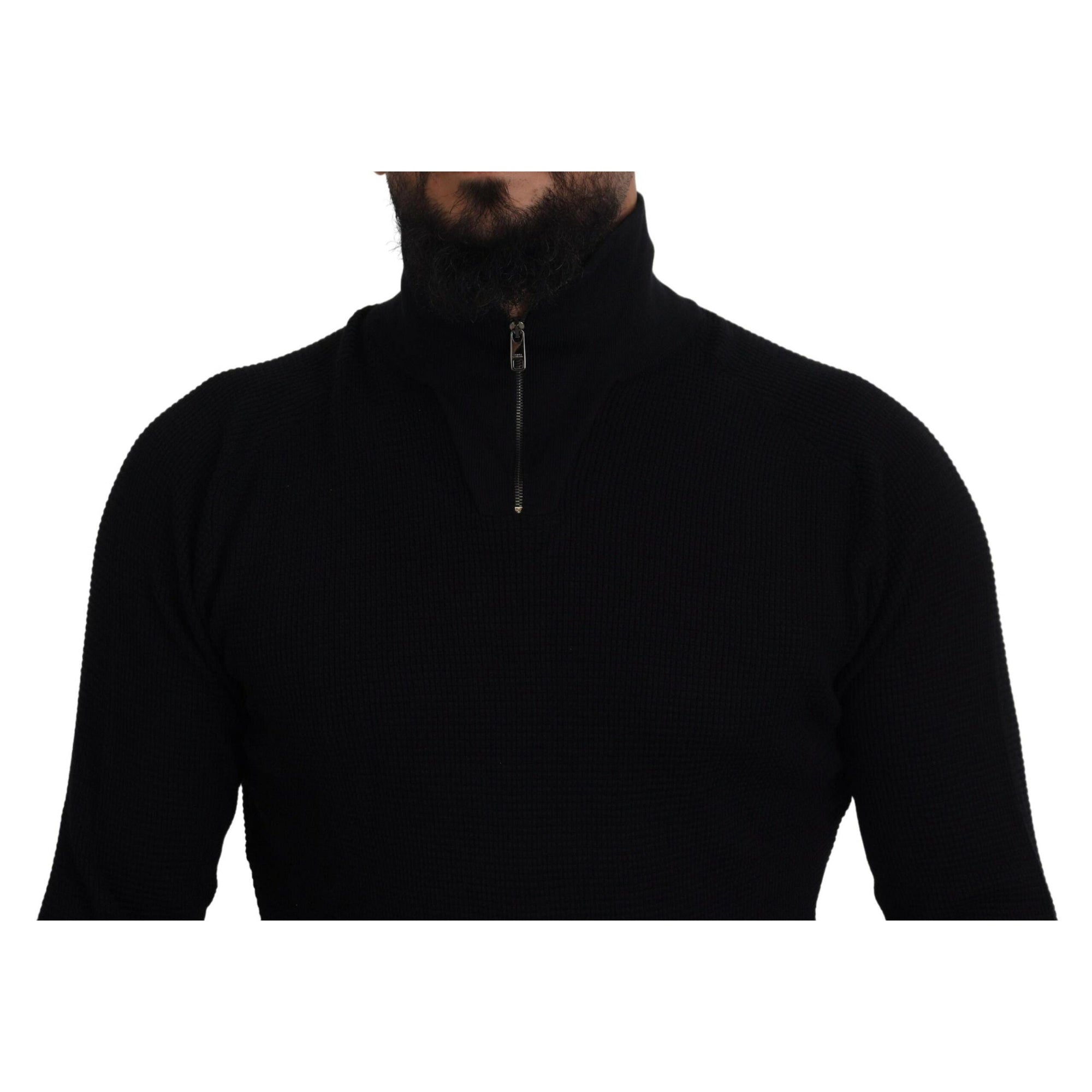 Dolce & Gabbana Elegant Silk Blend Black Pullover Sweater