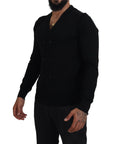 Dolce & Gabbana Elegant Black Cashmere Cardigan Sweater