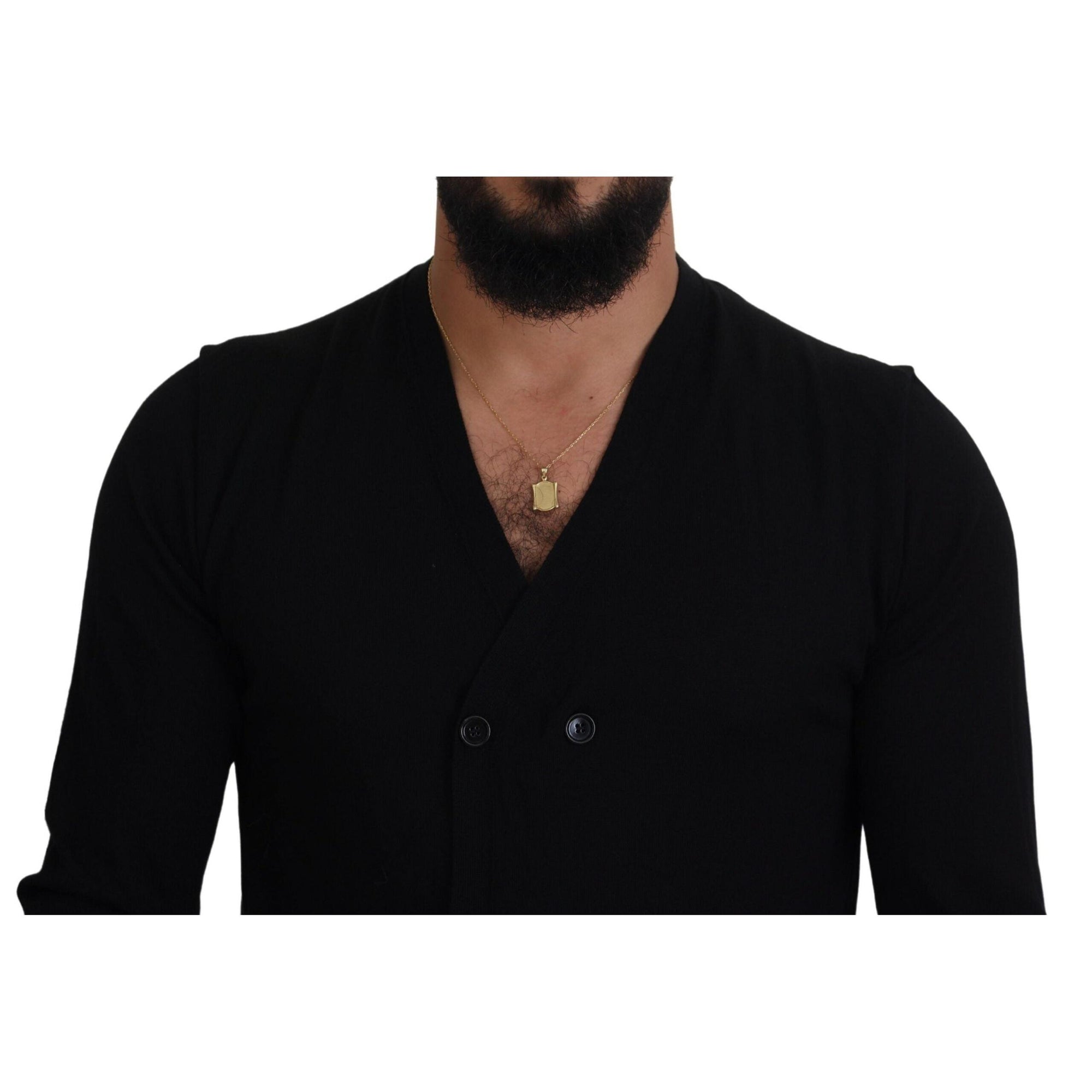Dolce & Gabbana Elegant Black Cashmere Cardigan Sweater