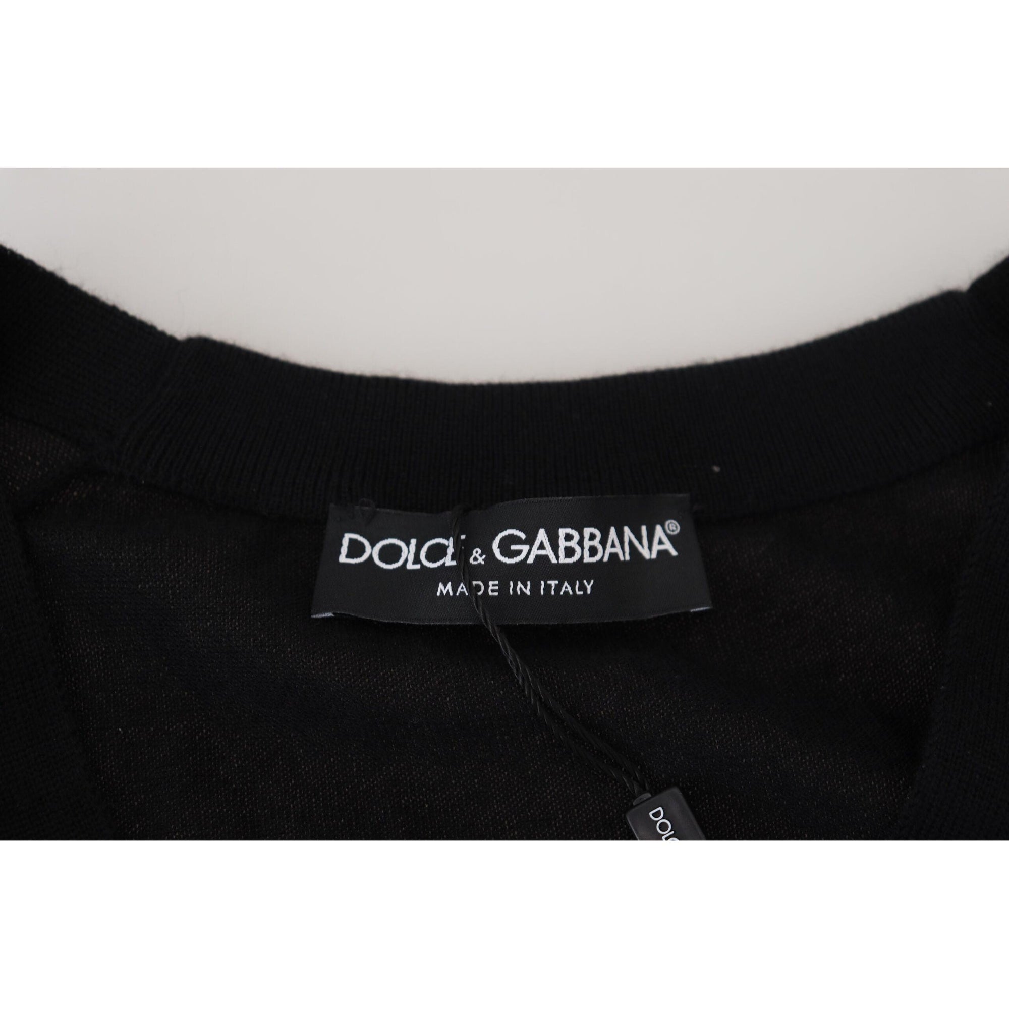 Dolce & Gabbana Elegant Black Cashmere Cardigan Sweater