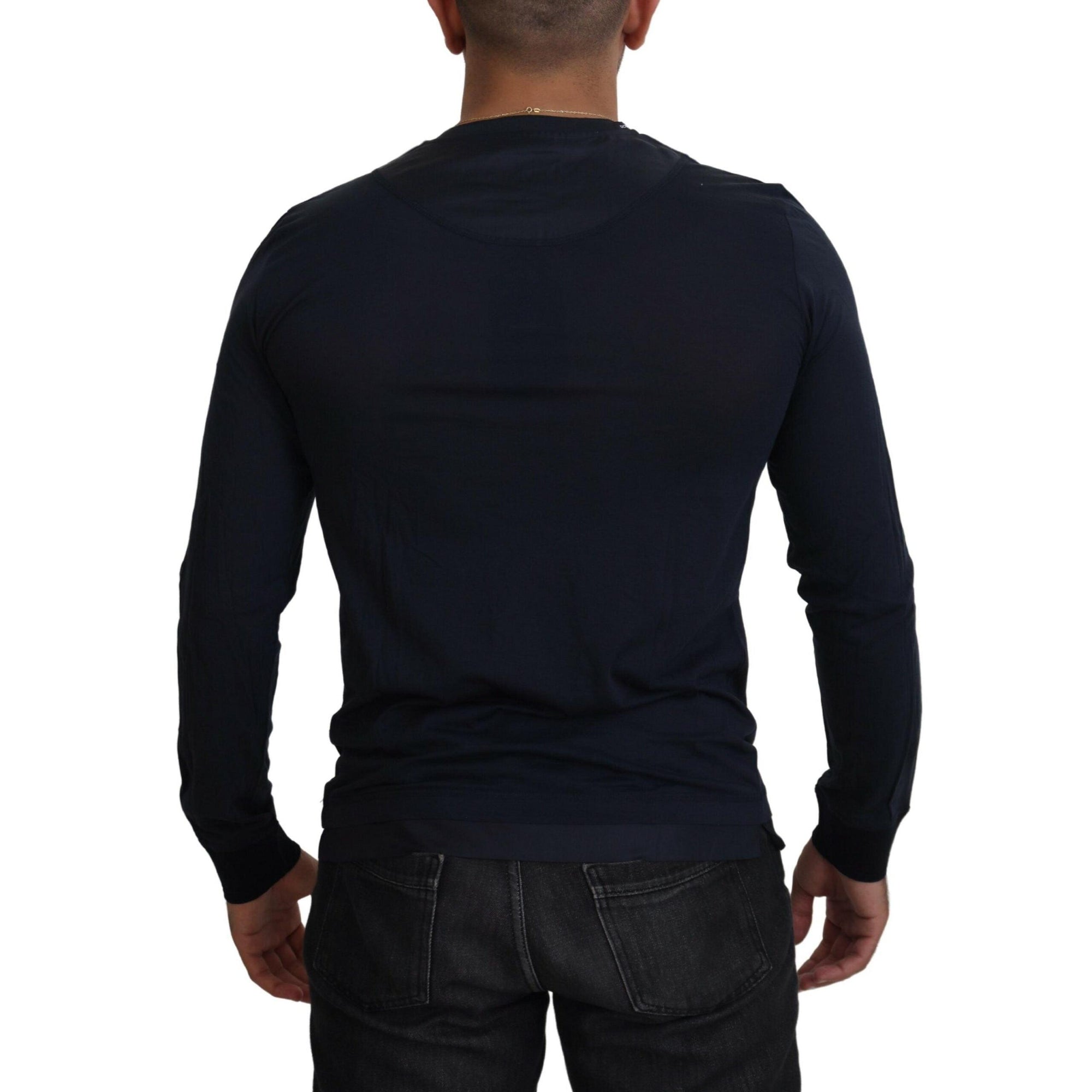 Dolce & Gabbana Elegant Cotton-Silk Blend Blue Pullover