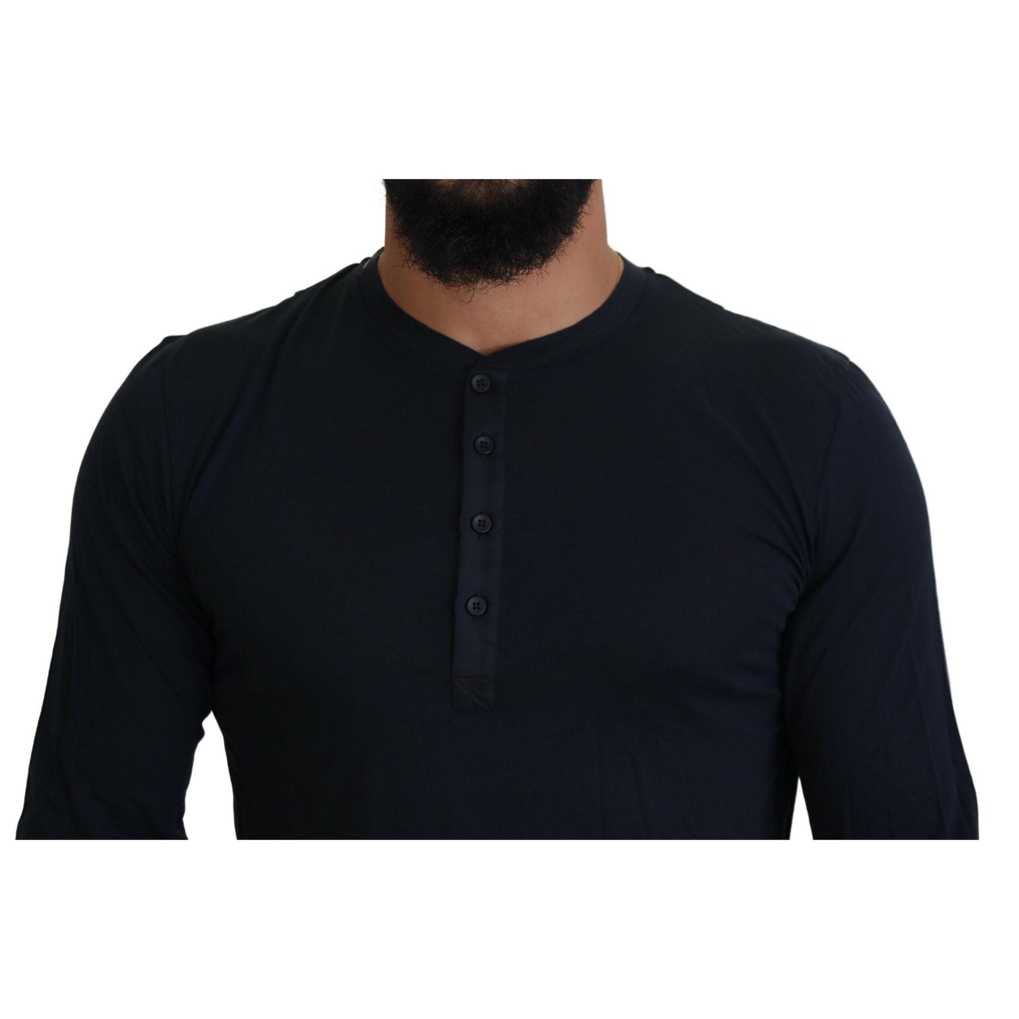 Dolce & Gabbana Elegant Cotton-Silk Blend Blue Pullover