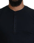 Dolce & Gabbana Elegant Cotton-Silk Blend Blue Pullover