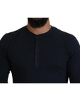 Dolce & Gabbana Elegant Cotton-Silk Blend Blue Pullover
