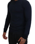 Dolce & Gabbana Elegant Cotton-Silk Blend Blue Pullover
