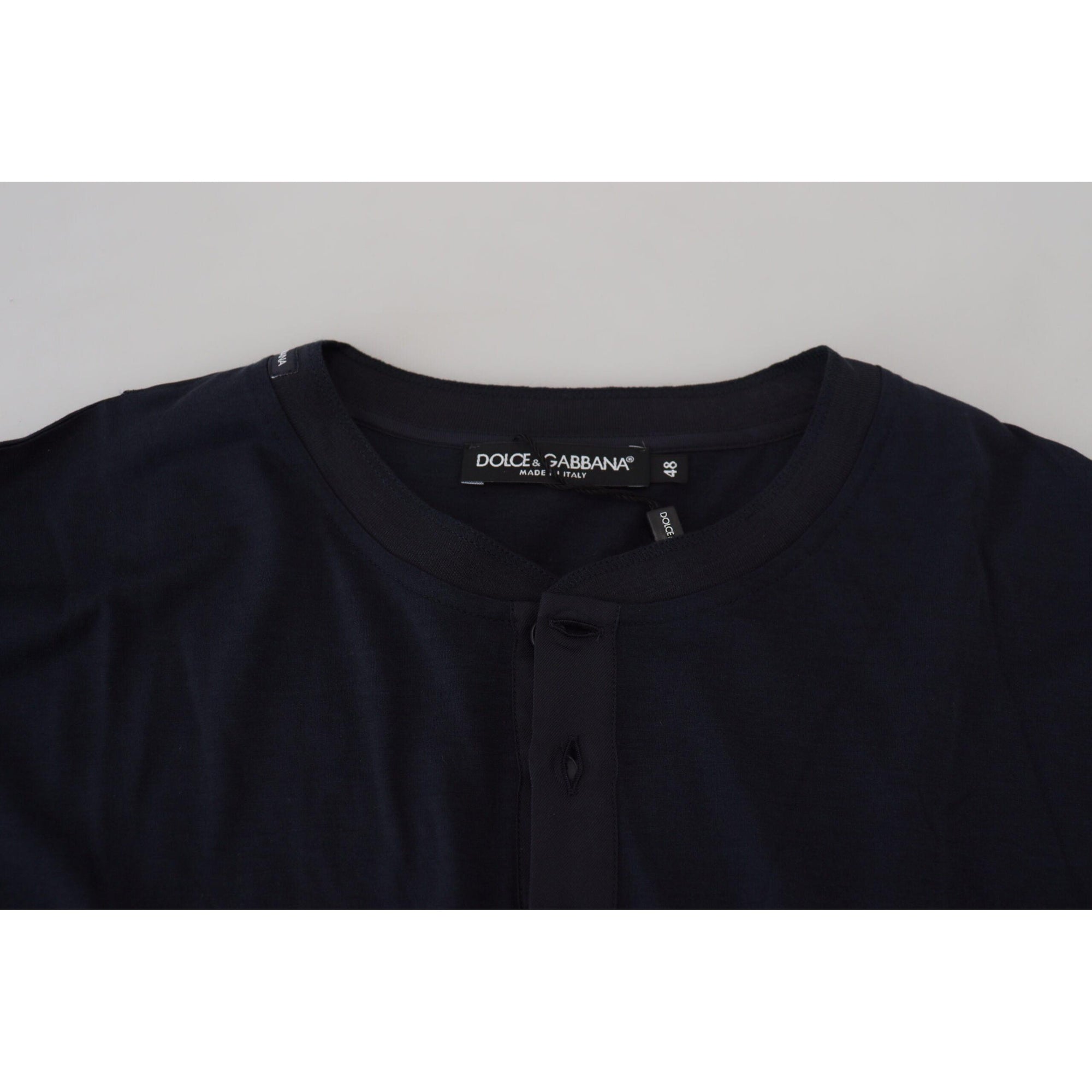Dolce & Gabbana Elegant Cotton-Silk Blend Blue Pullover