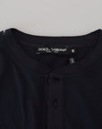 Dolce & Gabbana Elegant Cotton-Silk Blend Blue Pullover