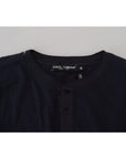 Dolce & Gabbana Elegant Cotton-Silk Blend Blue Pullover