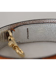 Dolce & Gabbana Chic Orange Leather Bag Strap with Gold-Tone Clasps