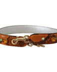 Dolce & Gabbana Chic Orange Leather Bag Strap with Gold-Tone Clasps