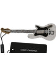 Dolce & Gabbana Gold Sequined Guitar Pin Brooch