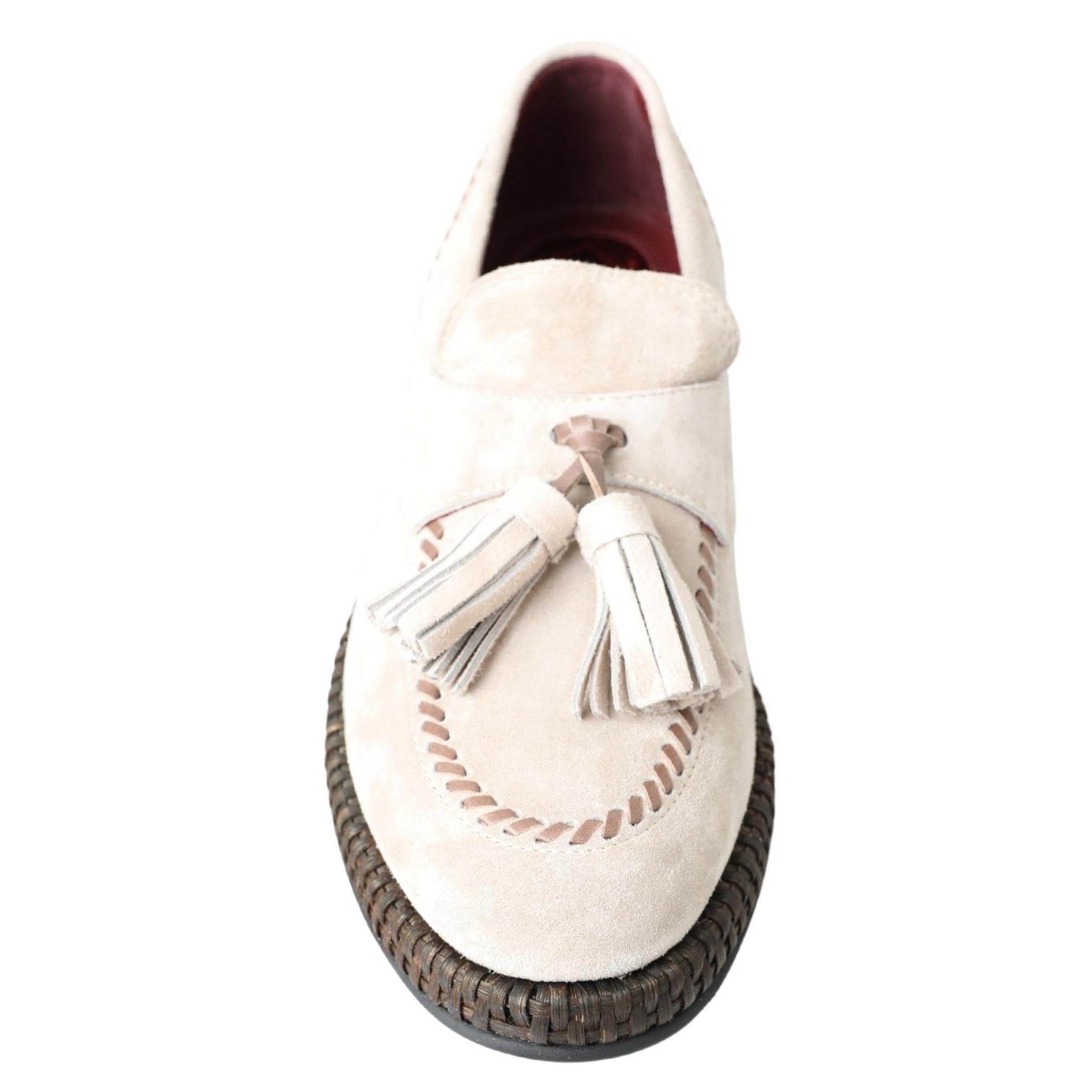 Dolce & Gabbana Elegant Ivory Leather Espadrilles