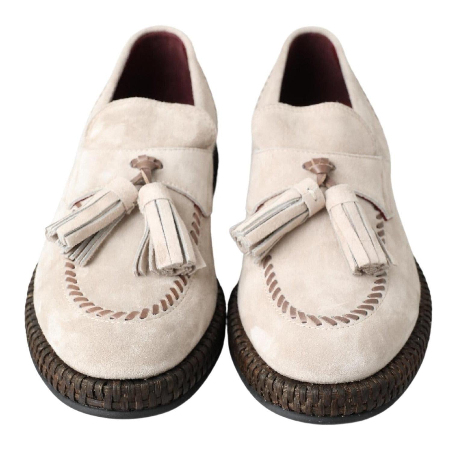 Dolce & Gabbana Elegant Ivory Leather Espadrilles