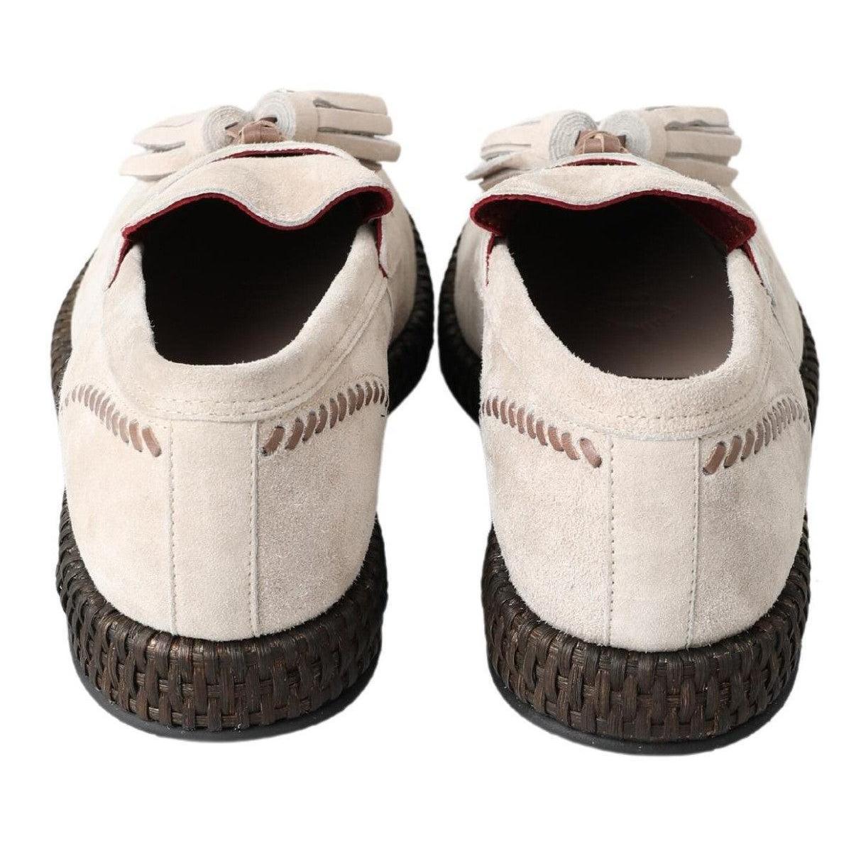 Dolce & Gabbana Elegant Ivory Leather Espadrilles