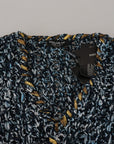 Dolce & Gabbana Elegant Blue V-Neck Cardigan Sweater