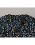 Dolce & Gabbana Elegant Blue V-Neck Cardigan Sweater