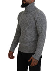 Dolce & Gabbana Elegant Gray Wool-Blend Turtleneck Sweater